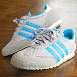 Grey and Blue Adidas Dragon Original Shoes